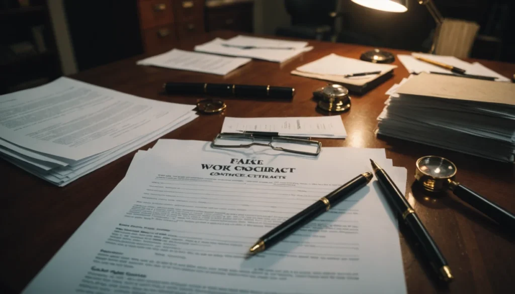 faire un faux contrat de travail risque